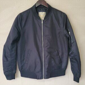 Ci Sono Black Bomber Jacket Zipper Front Zipper Sleeve Pocket